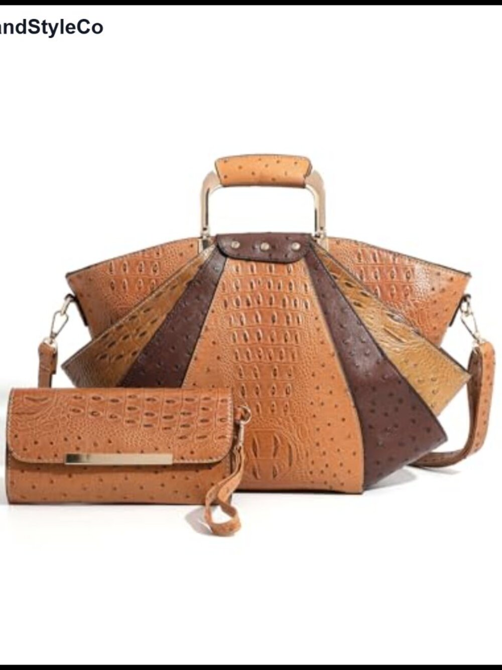 Crocodile-Textured Tote Bag Set for Women with Synthetic Leather, Detachable